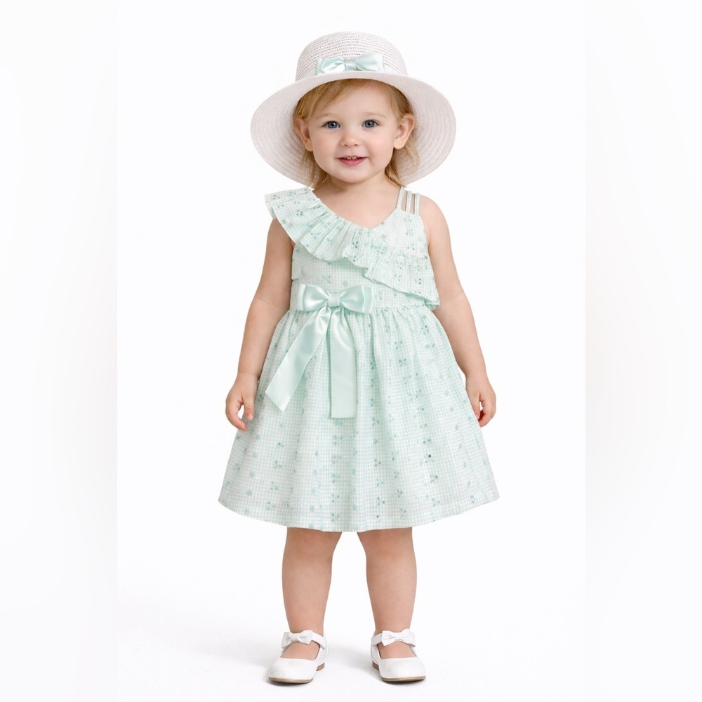 Bonnie Jean 2T 2pc Dress & Hat Set NWT Mint Spring Easter